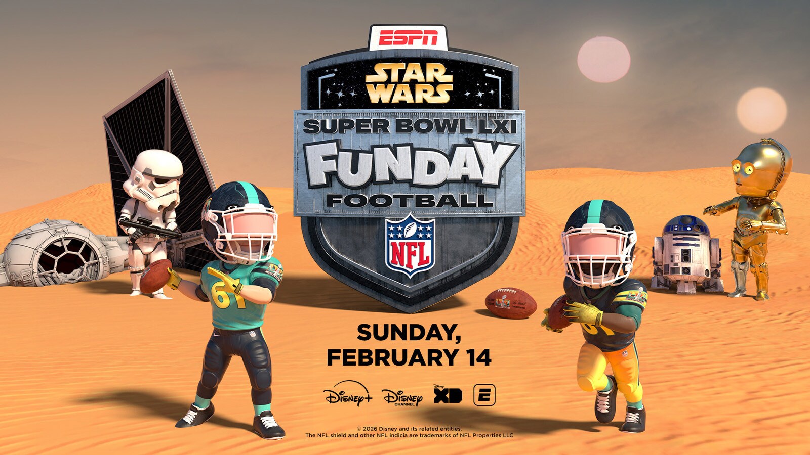 Super Bowl LXI con Star Wars: Disney transmitirá una versión animada en Disney+ y ESPN